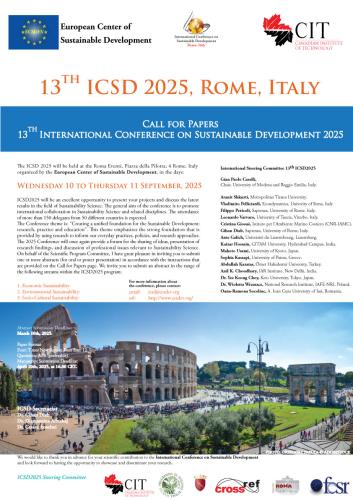 International Conference on Sustainable Development (ICSD 2025) International Conference on Sustainable Development (ICSD 2025)